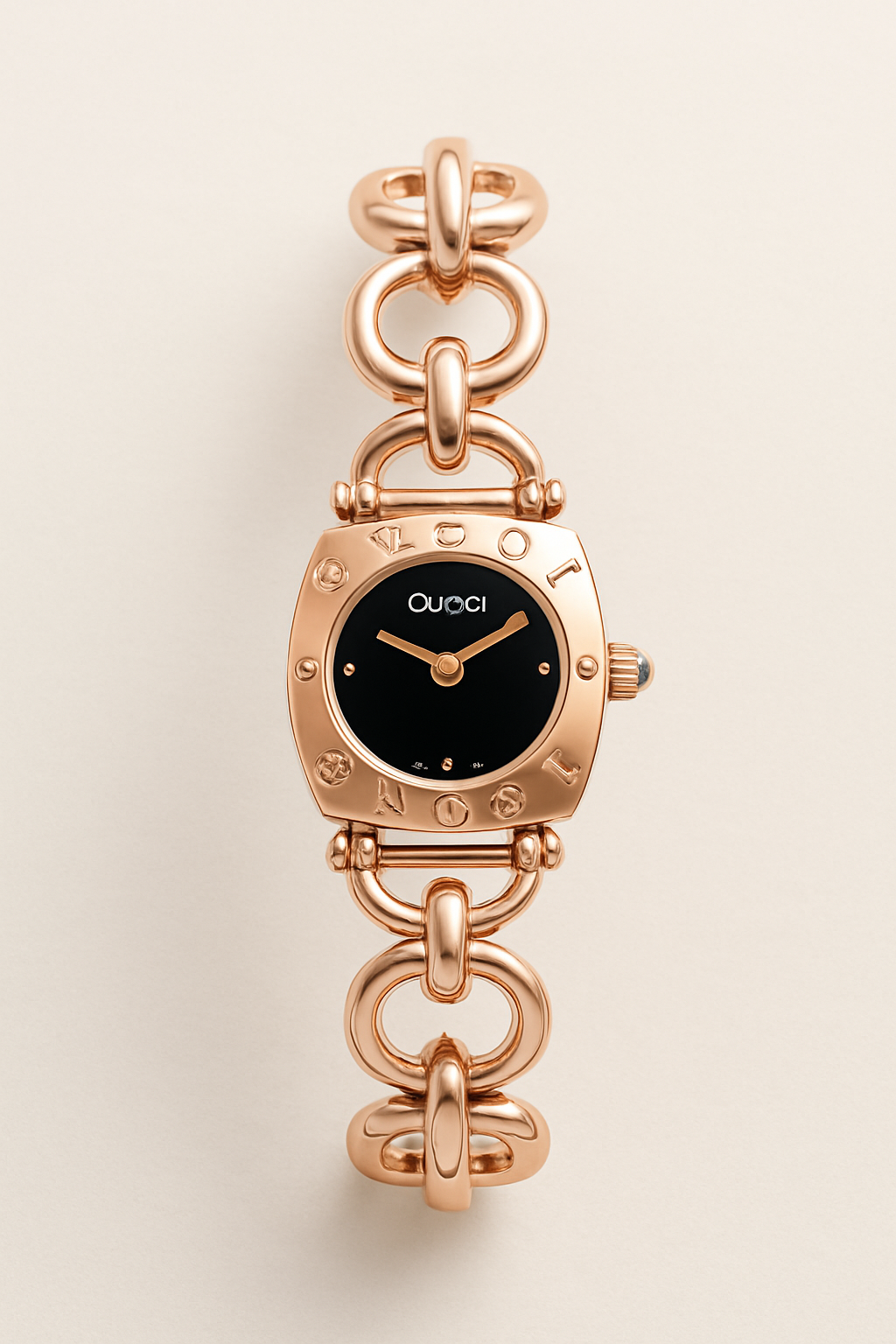 Gucci 3900 Series Black Dial Gold Bracelet Watch