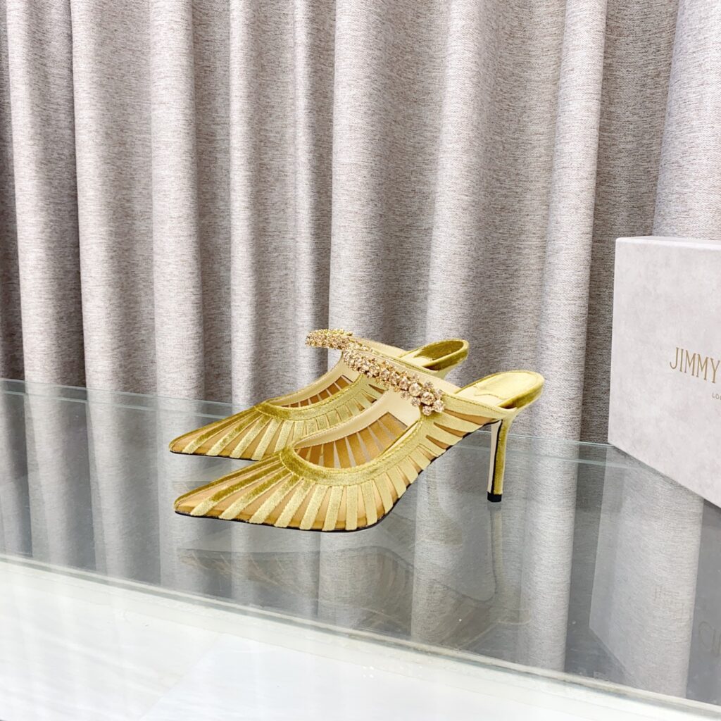 Jimmy Choo Bing Mesh Crystal-Strap Sandals