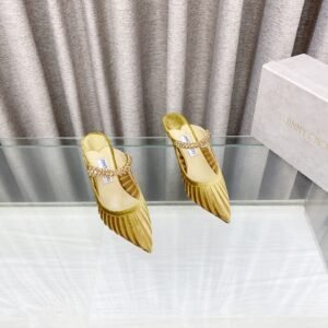 Jimmy Choo Bing Mesh Crystal-Strap Sandals