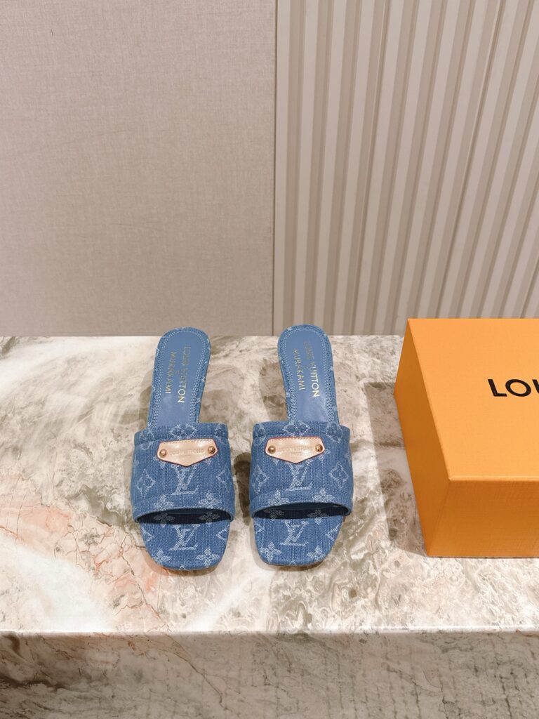Louis Vuitton Denim Monogram Lily Sandals