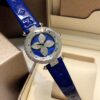 Louis Vuitton Blue Mother-of-Pearl Monogram Flower & Diamond-Set Bezel