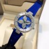 Louis Vuitton Blue Mother-of-Pearl Monogram Flower & Diamond-Set Bezel