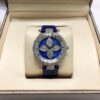 Louis Vuitton Blue Mother-of-Pearl Monogram Flower & Diamond-Set Bezel