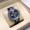 Louis Vuitton Blue Mother-of-Pearl Monogram Flower & Diamond-Set Bezel