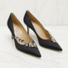 Manolo Blahnik Nadira Satin Jewel Buckle Pumps New