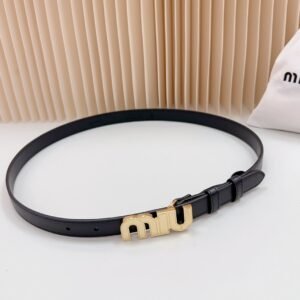 Miu Miu Logo Lettering Buckle Belt