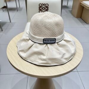 Miu Miu Mesh and Fabric Bucket Hat