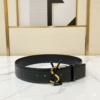 Saint Laurent Monogram Buckle Leather Belt