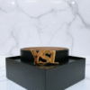 Saint Laurent YSL Lettering Buckle Leather Belt