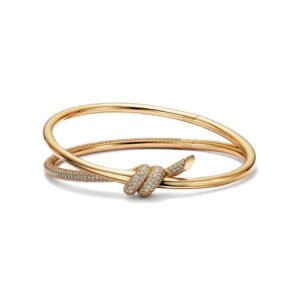 Tiffany Knot Double Row Hinged Bangle