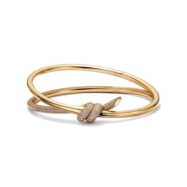 Tiffany & Co. Knot Double Row Hinged Bangle