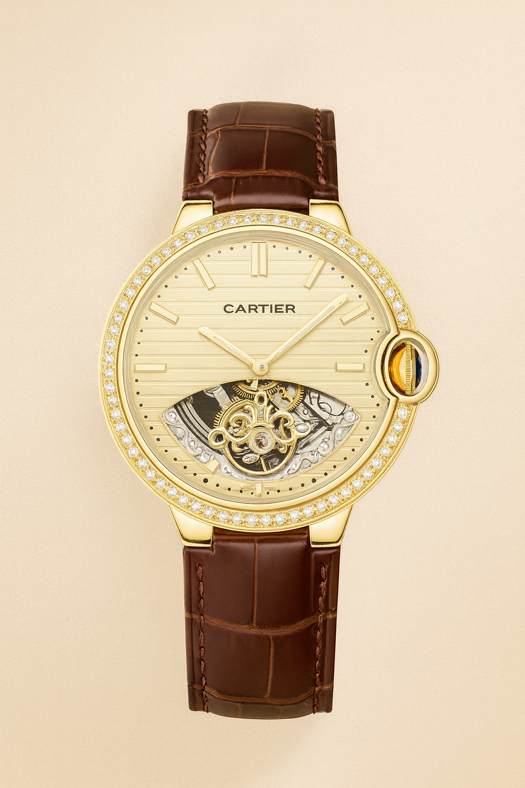 Cartier Flying Tourbillon Skeleton (Diamond Bezel)