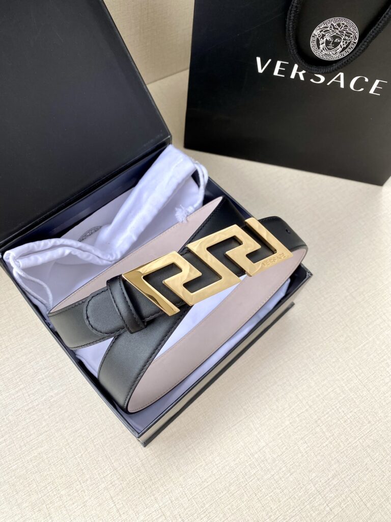 Versace Greca Buckle Leather Belt