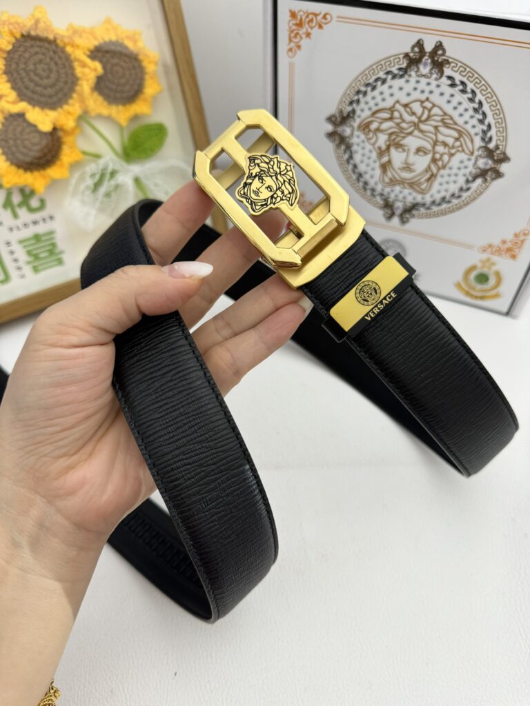 Versace Medusa Buckle Leather Belt