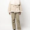 Acne Studios Shearling Aviator Jacket in Cream Beige