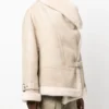 Acne Studios Shearling Aviator Jacket in Cream Beige