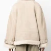 Acne Studios Shearling Aviator Jacket in Cream Beige