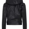 Alaïa Black Leather Hooded Jacket
