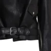 Alaïa Black Leather Hooded Jacket