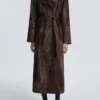 Althea Dark Leopard Ponyhair Trench Coat