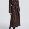 Althea Dark Leopard Ponyhair Trench Coat