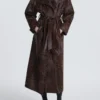 Althea Dark Leopard Ponyhair Trench Coat