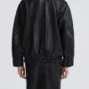 Ariste Black High-Collar Leather Jacket