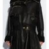 Balmain Shearling-Lined Leather Aviator Jacket in Black