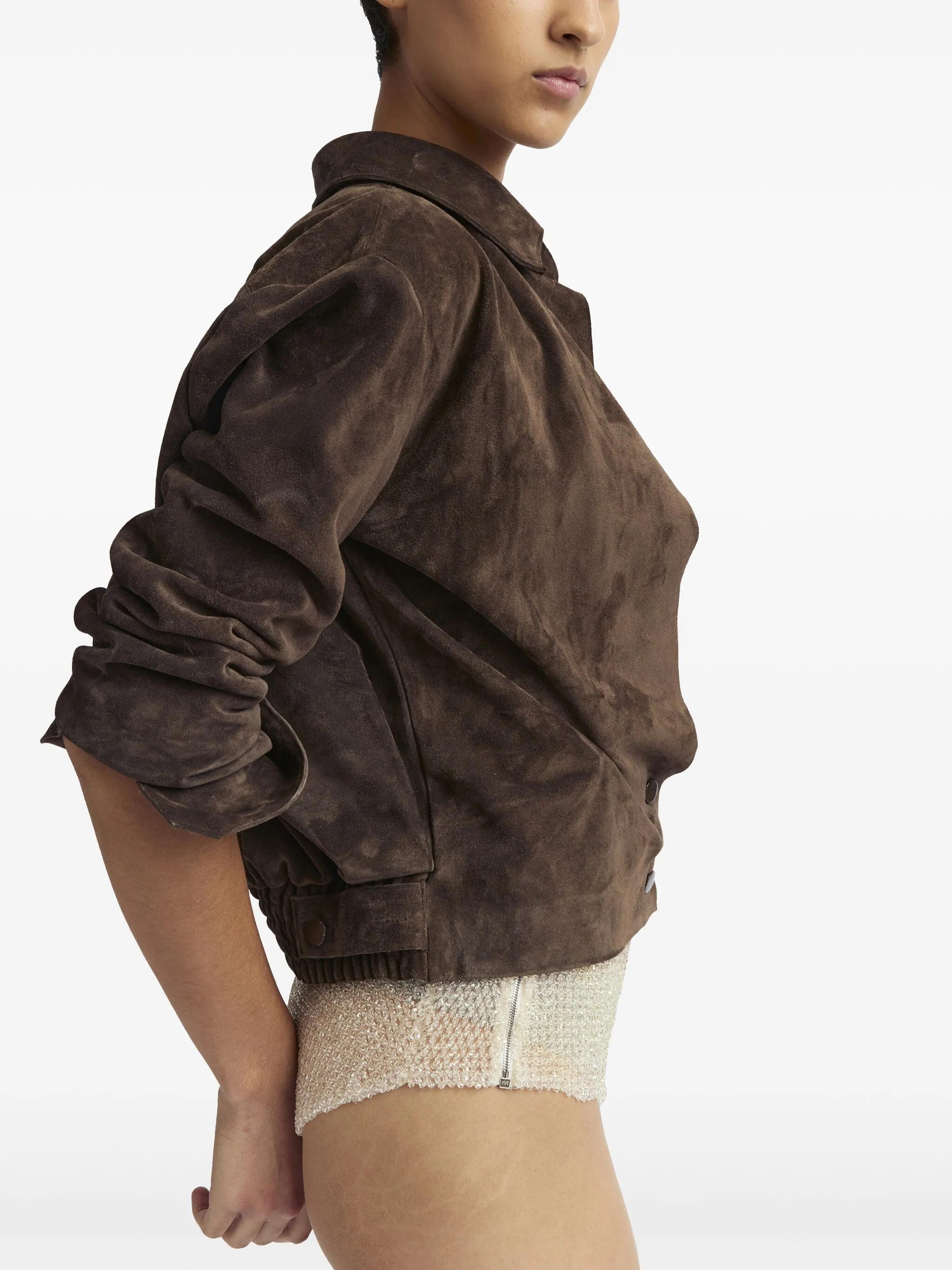 Barlington Cropped Suede Shirt Jacket