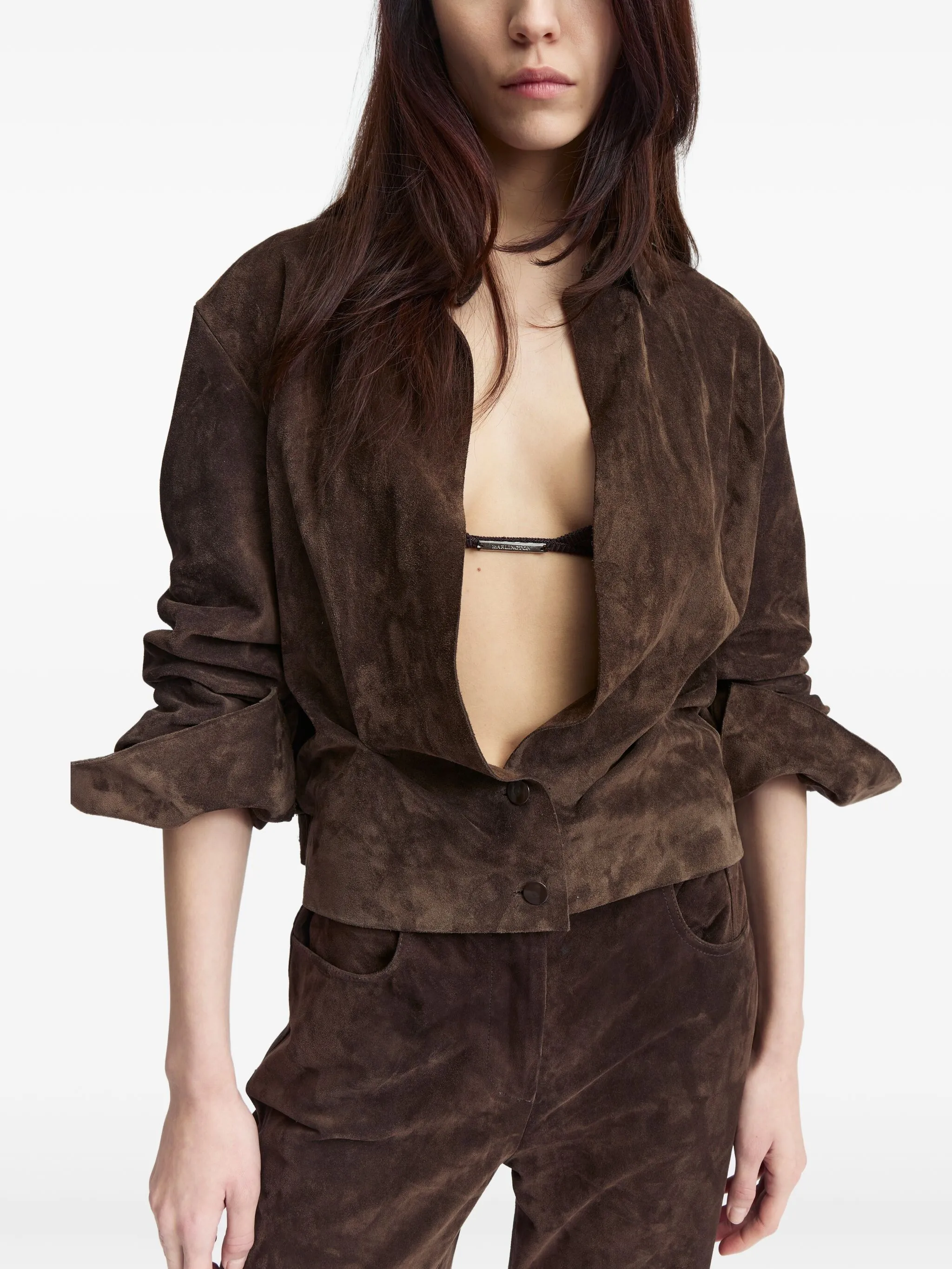 Barlington Cropped Suede Shirt Jacket