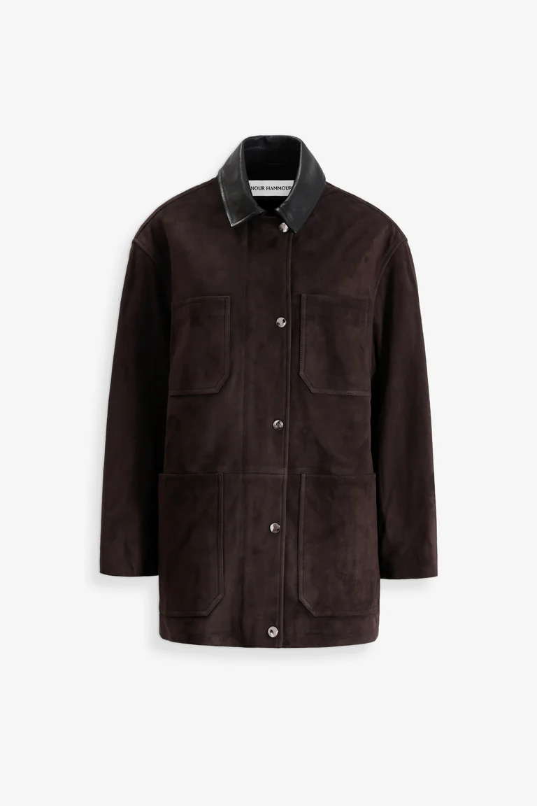 Barn Mocha Suede Overshirt Jacket