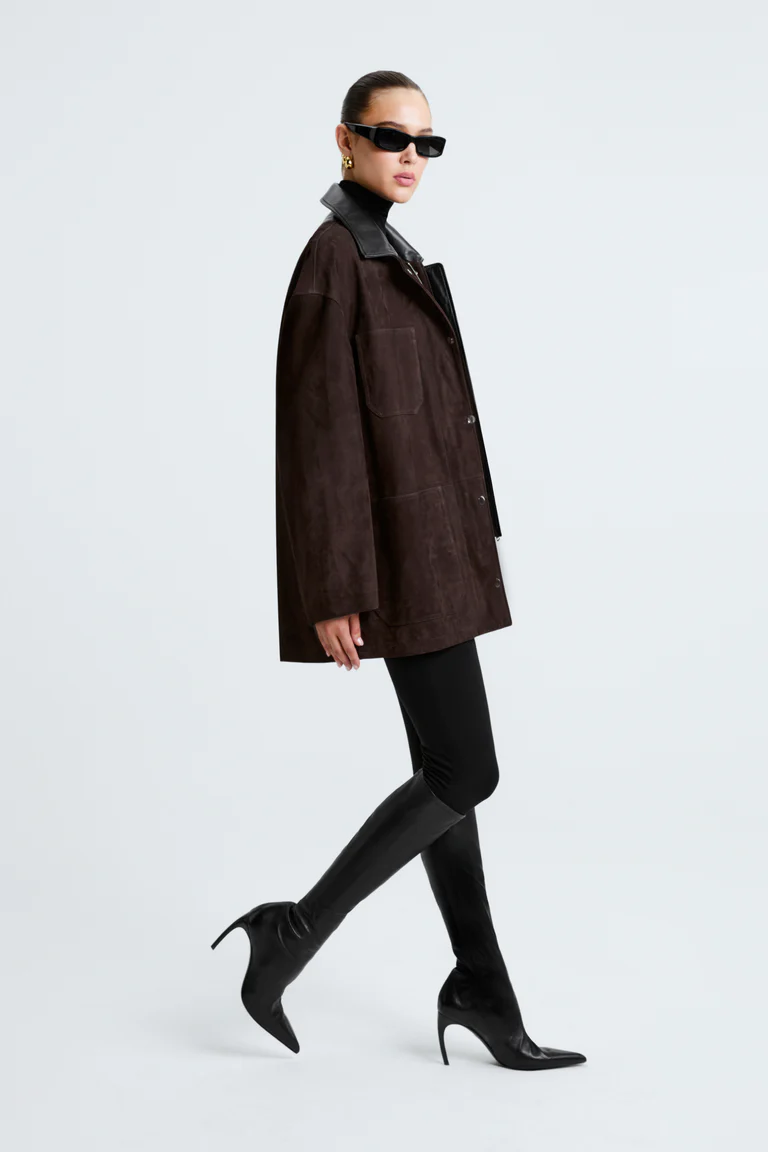 Barn Mocha Suede Overshirt Jacket