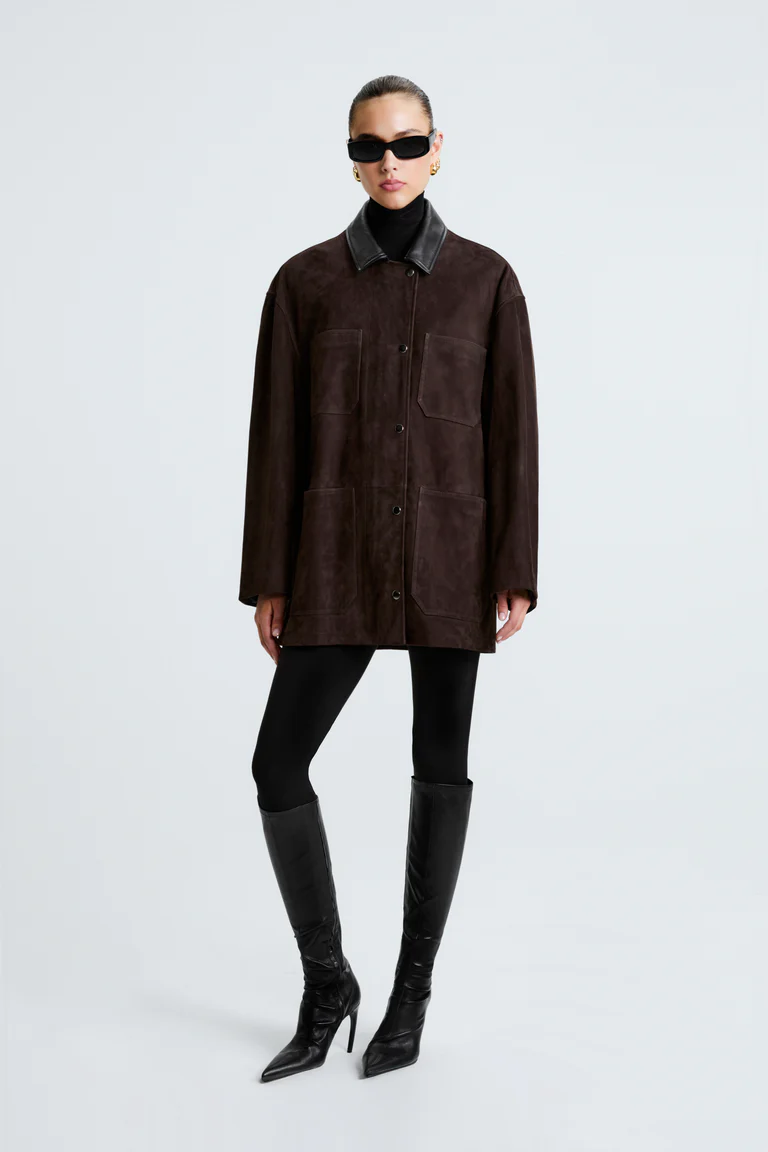 Barn Mocha Suede Overshirt Jacket