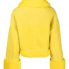 Bottega Veneta Cropped Shearling-Trim Yellow Jacket