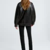 Drey Vintage Brown Shearling-Collar Leather Jacket