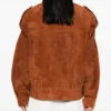 Ducie London Oversized Suede Jacket in Rust Brown