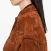 Ducie London Oversized Suede Jacket in Rust Brown