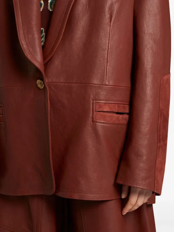 Etro Single-Breasted Leather Blazer