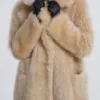 Evita Long Butter Faux Fur Coat