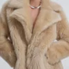 Evita Long Butter Faux Fur Coat