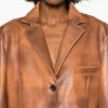 Giuseppe Zanotti Distressed Leather Blazer
