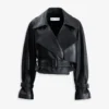 Hatti Black Cropped Leather Jacket
