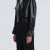 Hatti Black Cropped Leather Jacket