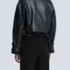 Hatti Black Cropped Leather Jacket