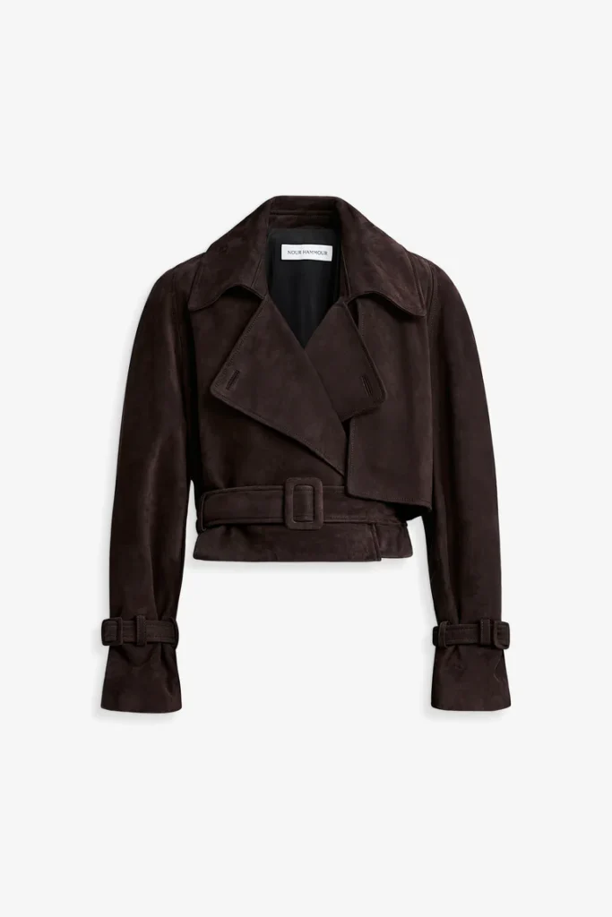 Hatti Suede Cropped Jacket in Mocha