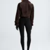 Hatti Suede Cropped Jacket in Mocha
