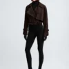 Hatti Suede Cropped Jacket in Mocha