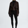 Hatti Suede Cropped Jacket in Mocha