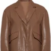 Jil Sander Boxy Brown Leather Blazer