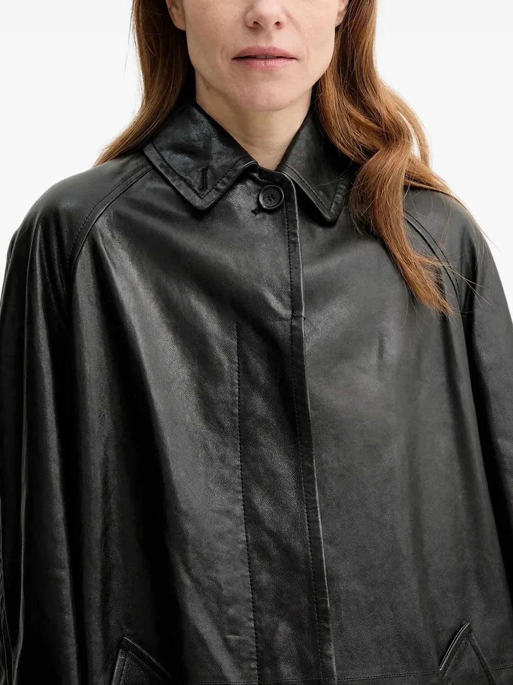 Jil Sander Oversized Leather Coat